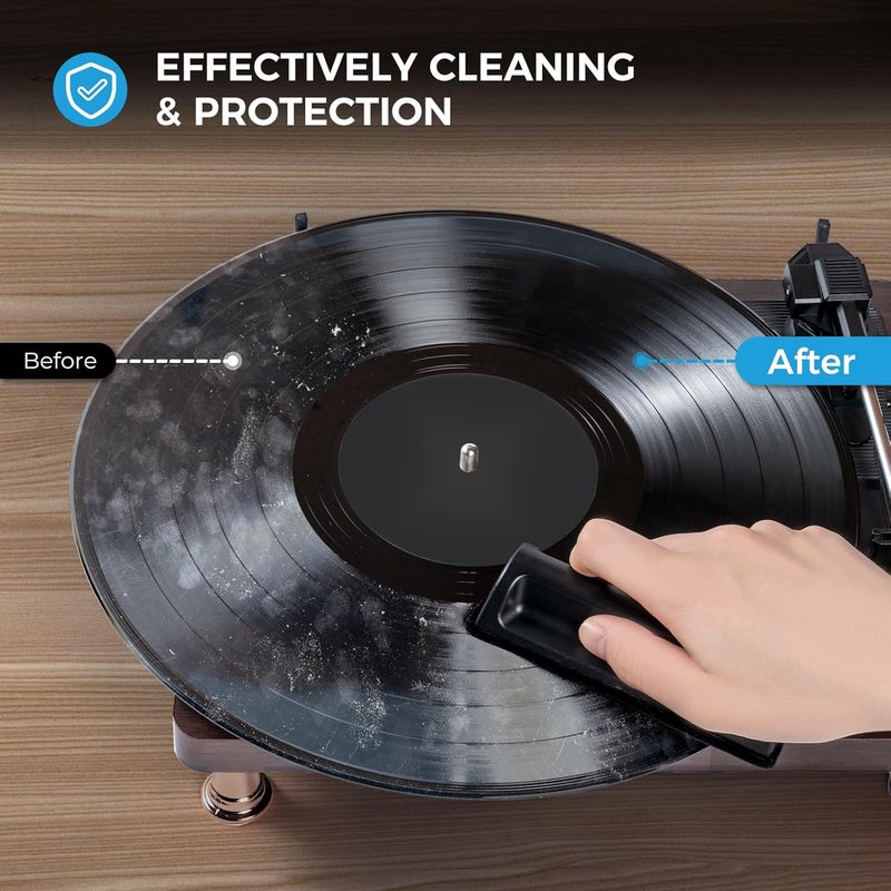 CLICK CLEAN 8 in 1 Vinyl Record Cleaning Kit - Velvet Cleaning Brush,Stylus Brush,0.21 oz Turntable Needle Cleaning Gel,2.1oz Cleaning Fluid,Mini-Microfiber Brush,Air Blower,Microfiber Cleaning Cloth - Image 2
